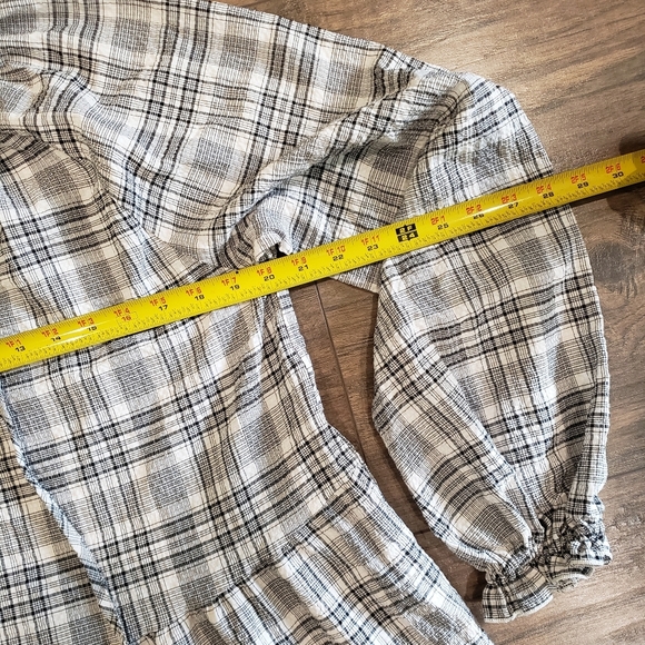 NWT Show Me Your MuMu Long Sleeve Plaid Mini Birdie Dress Size Large - Picture 10 of 13